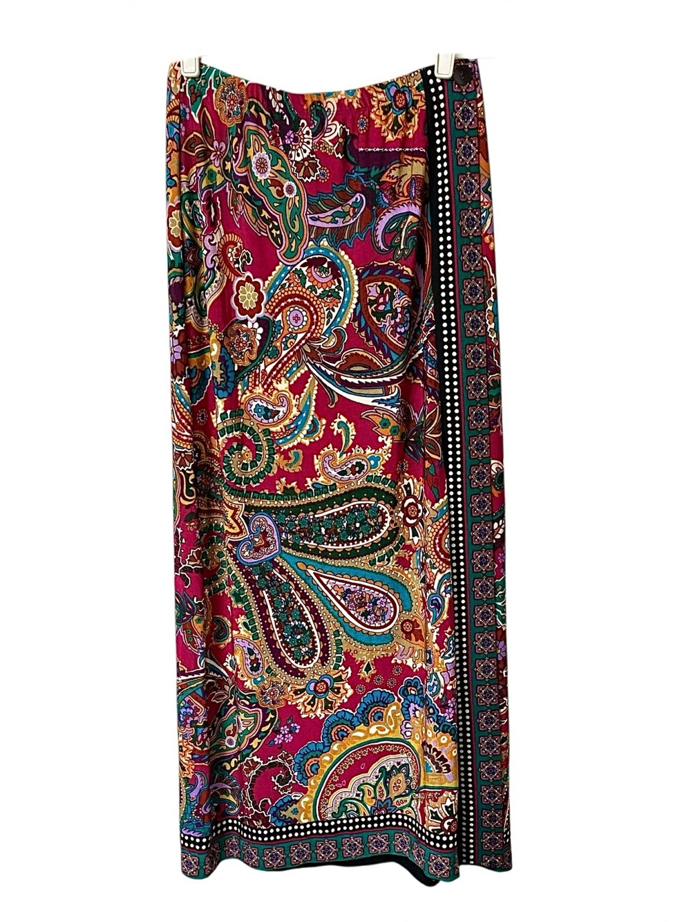 Vintage Coldwater Creek paisley print colorful boho hippie artsy maxi Skirt M